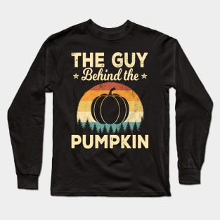 Retro Vintage The Guy Behind The Pumpkin Baby Shower Gift Long Sleeve T-Shirt